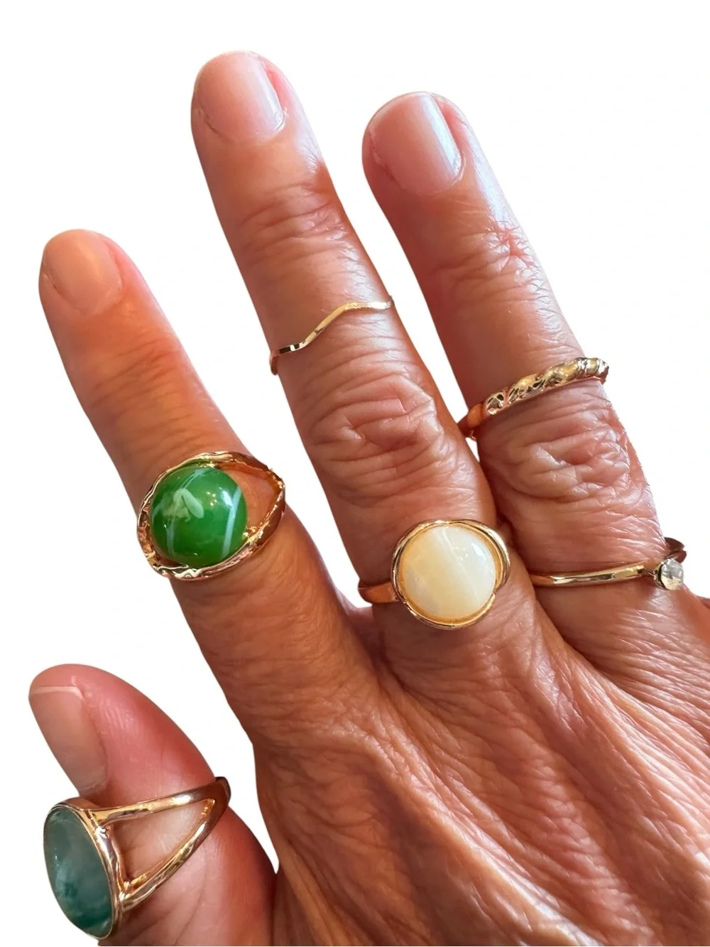 6 Piece Gold Ring Set Varying Styles